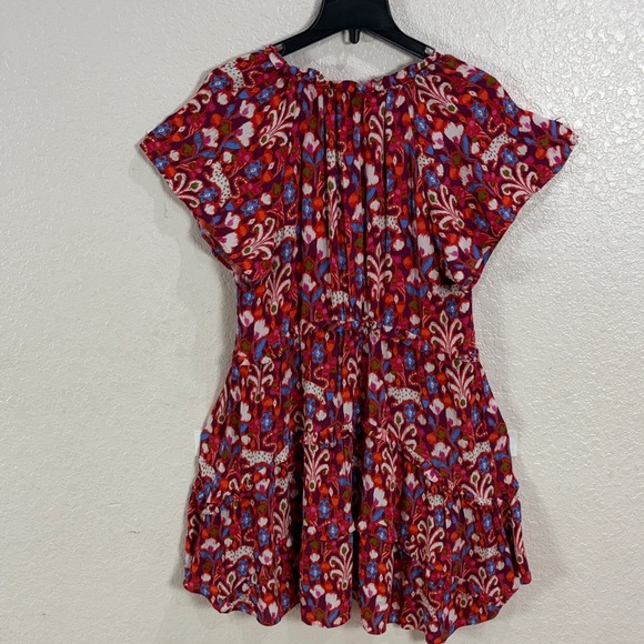 Anthropologie ,Size S,Floral V-Neck Women dress - Red and Pink - Picture 7 of 15